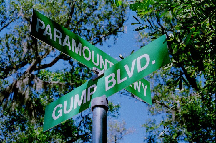 Gump Boulevard: This sign marked the way to the set.