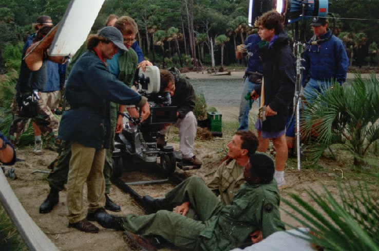 Stand-ins: Robert Zemeckis and Don Burgess setting up the blocking for Bubba’s death scene.