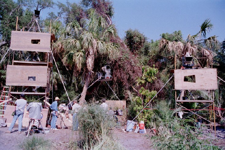 Camera setups: To capture the fireball scene, the crew used half a dozen cameras behind plywood shields.