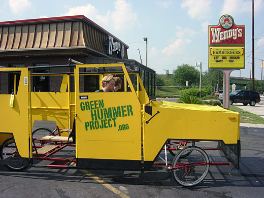 The Green Hummer in a Wendy’s drive-thru lane
