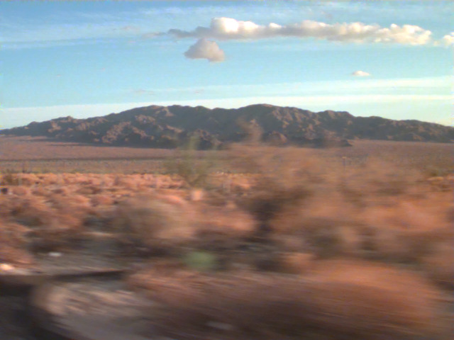 A mountain ridge over the desert