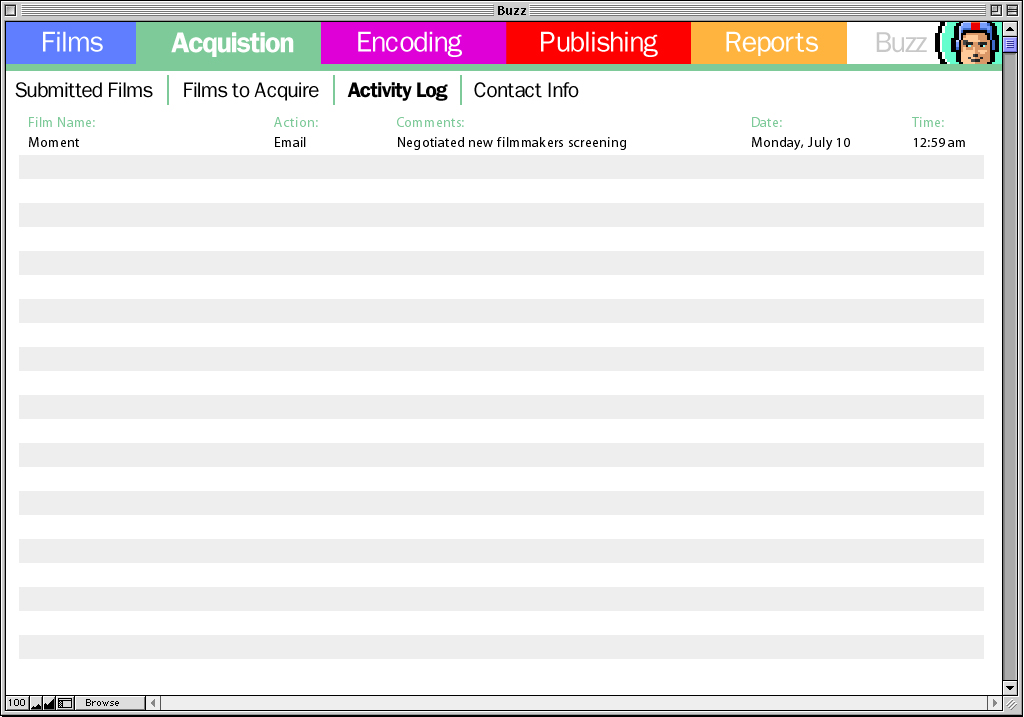 Activity log