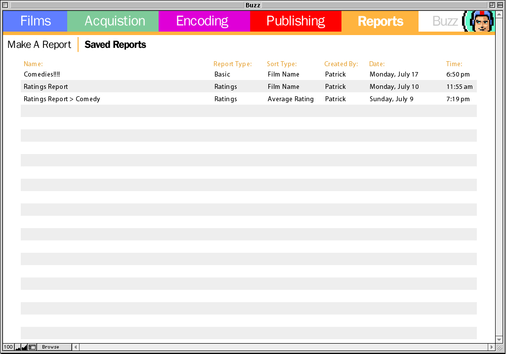 Saved reports