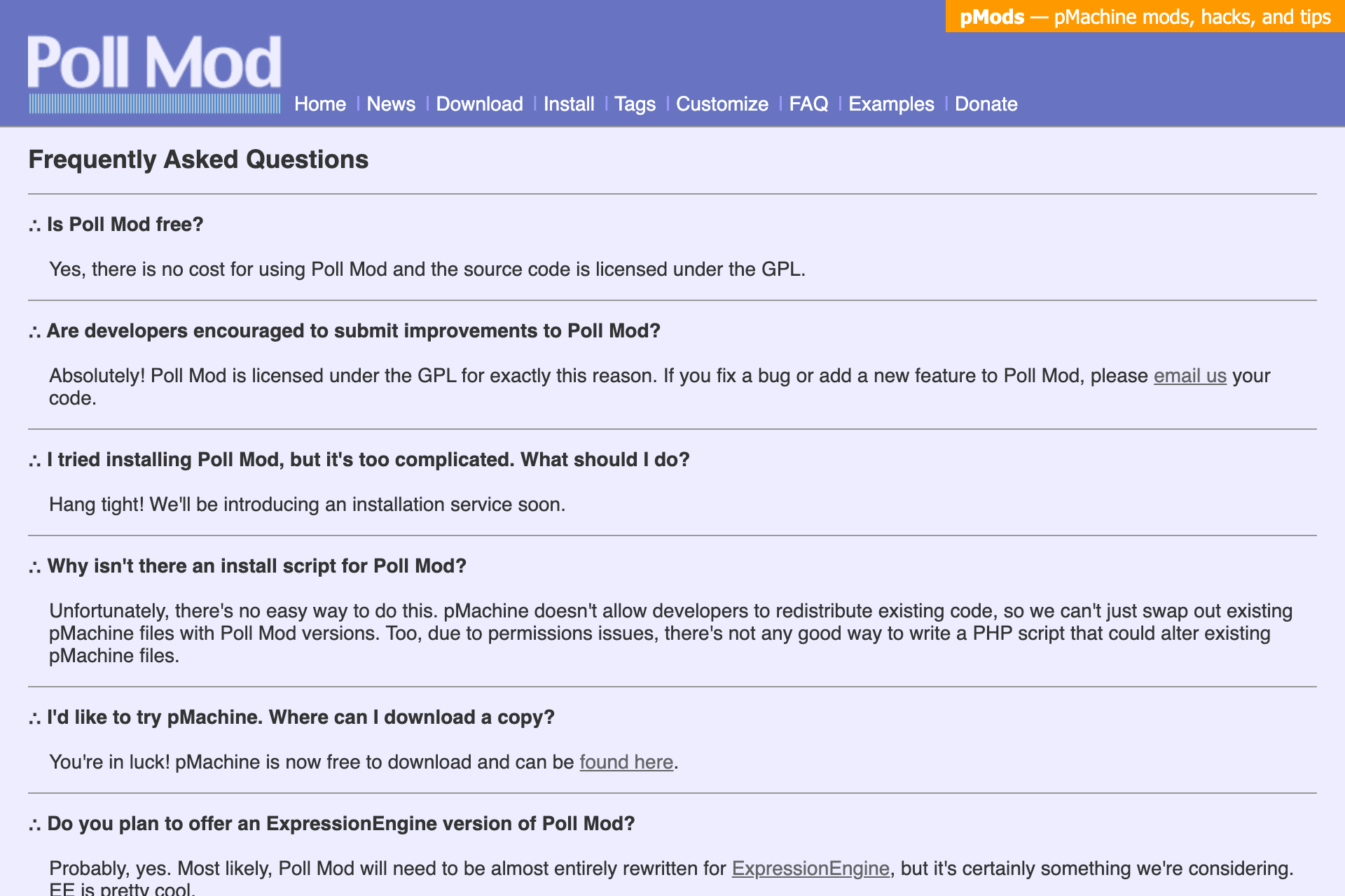 Poll Mod’s Frequently Asked Questions page