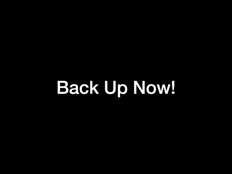 Title slide for Back Up Now!